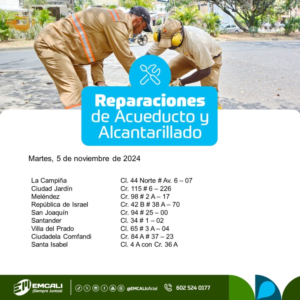 Reparaciones de acueducto y alcantarillado