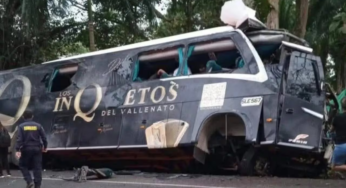 Se accidentó el bus de 'Los Inquietos del Vallenato', un muerto y 18 heridos es el balance oficial